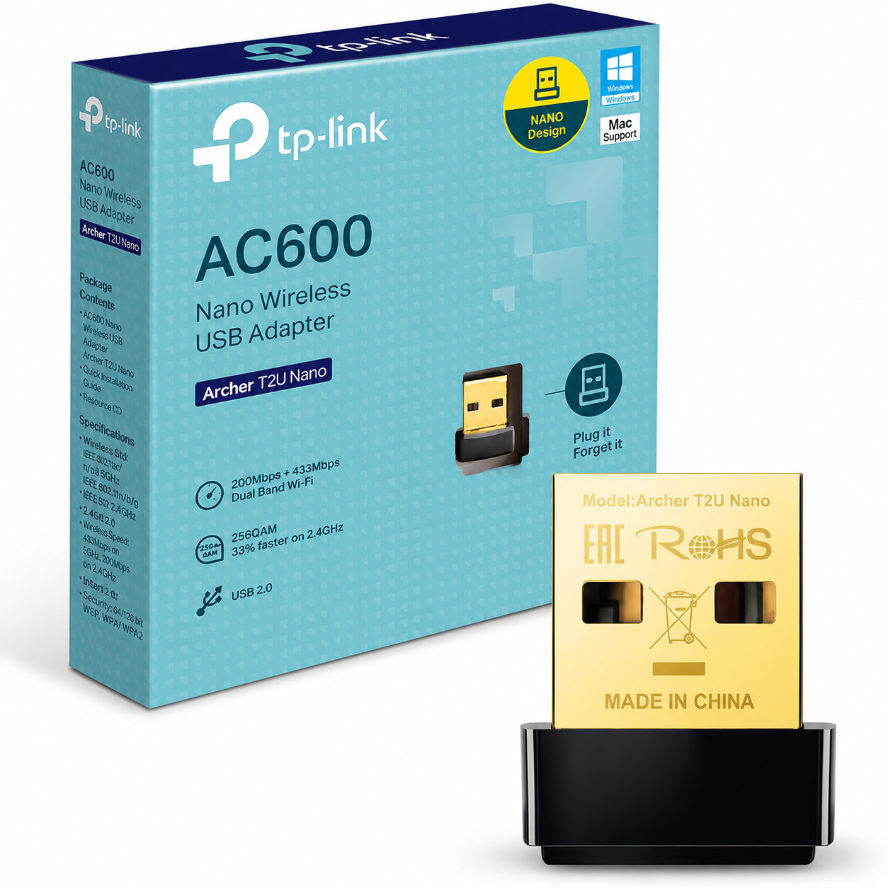 TP Link Archer T2U AC600 Adaptador Nano USB Wi Fi Doble Banda 1